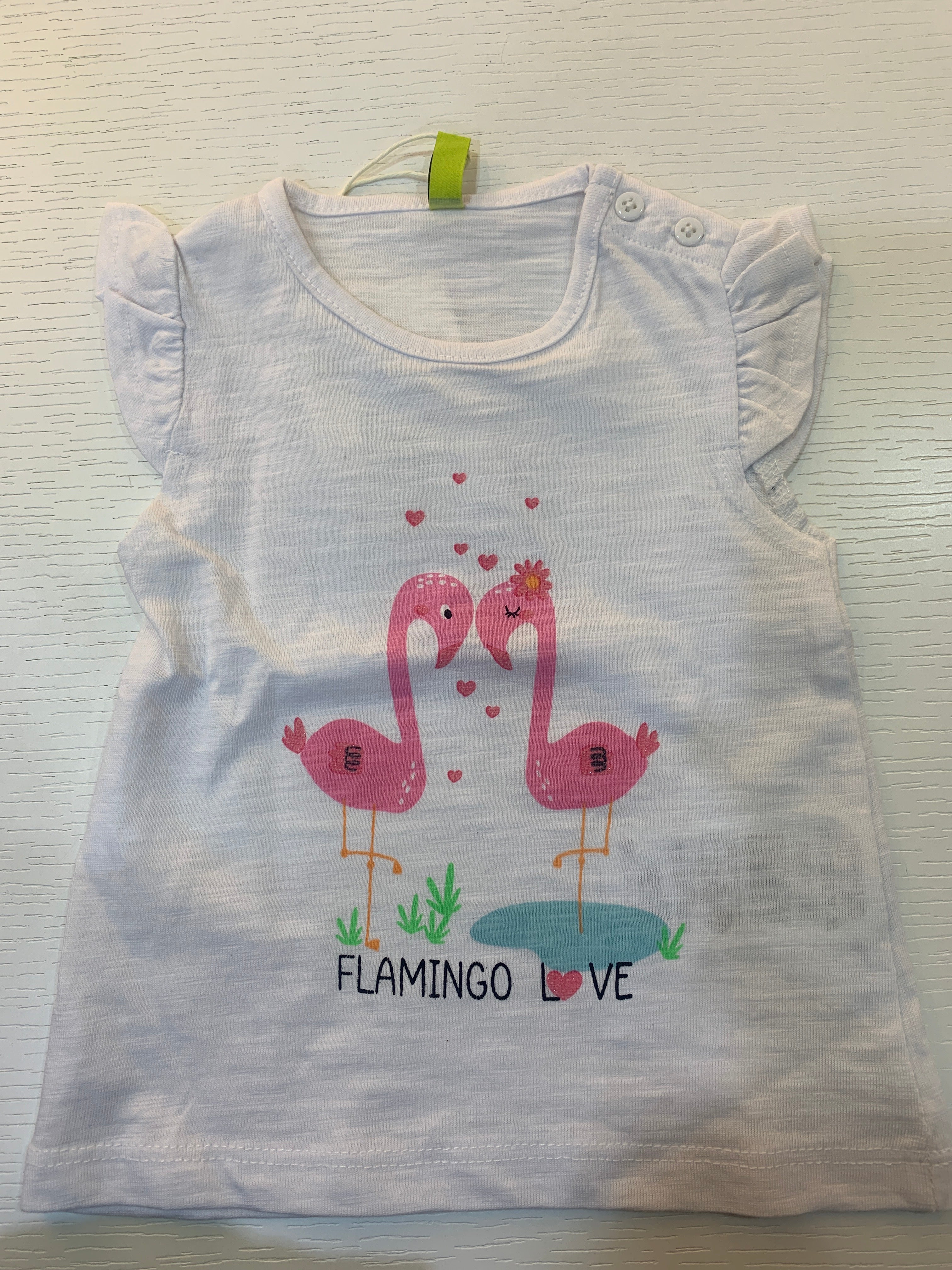 T-shirt a maniche corte flamingo love