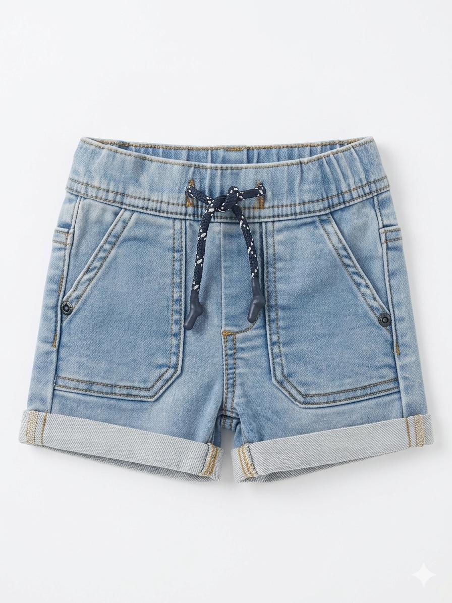Shorts in Denim elasticizzato