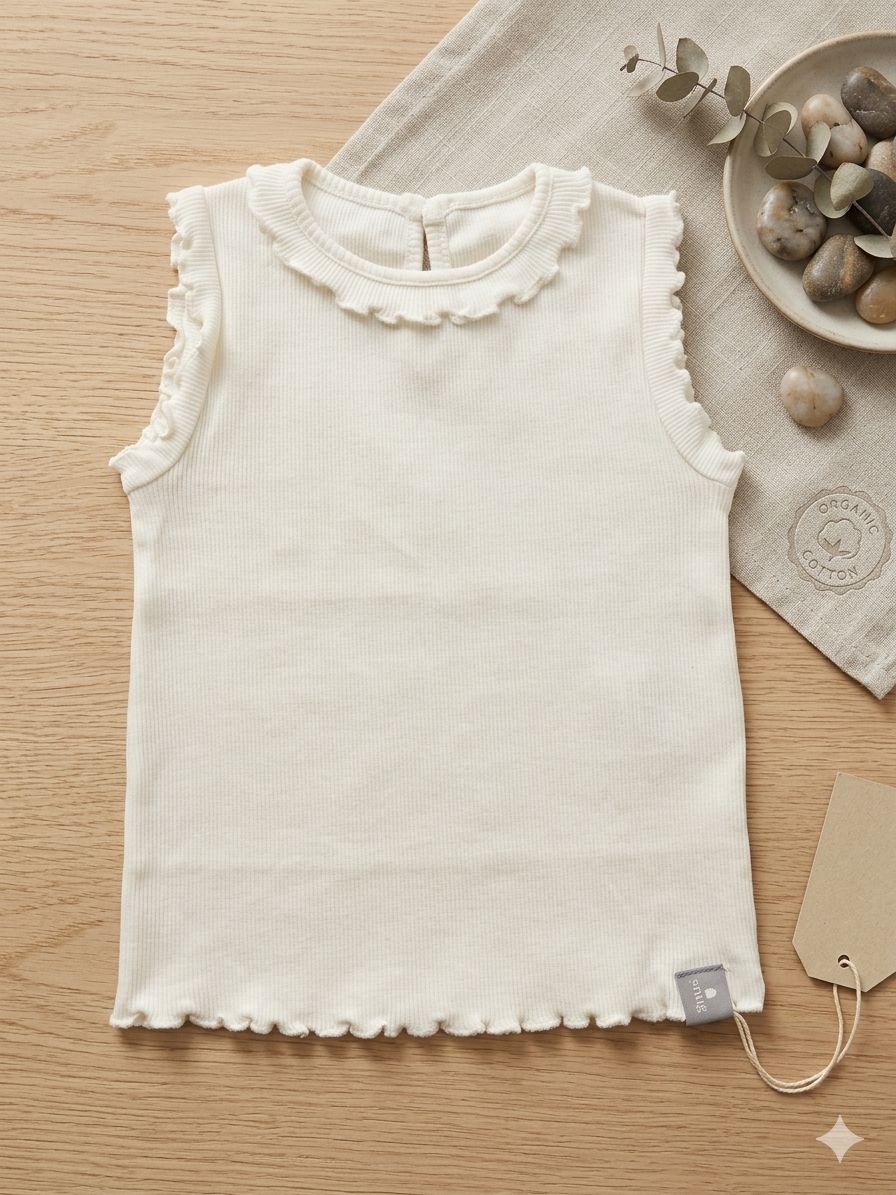 T-shirt giromanica con ruche