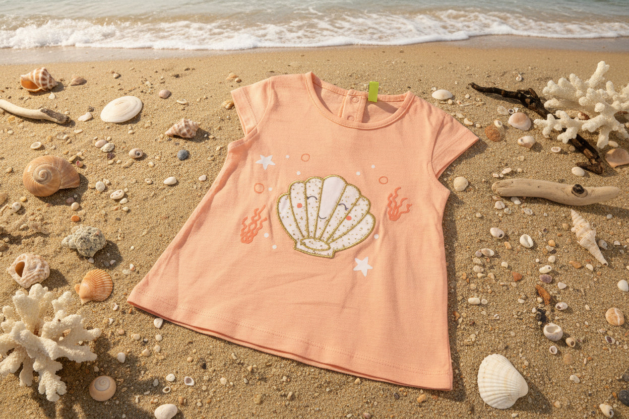 T-shirt a maniche corte conchiglia